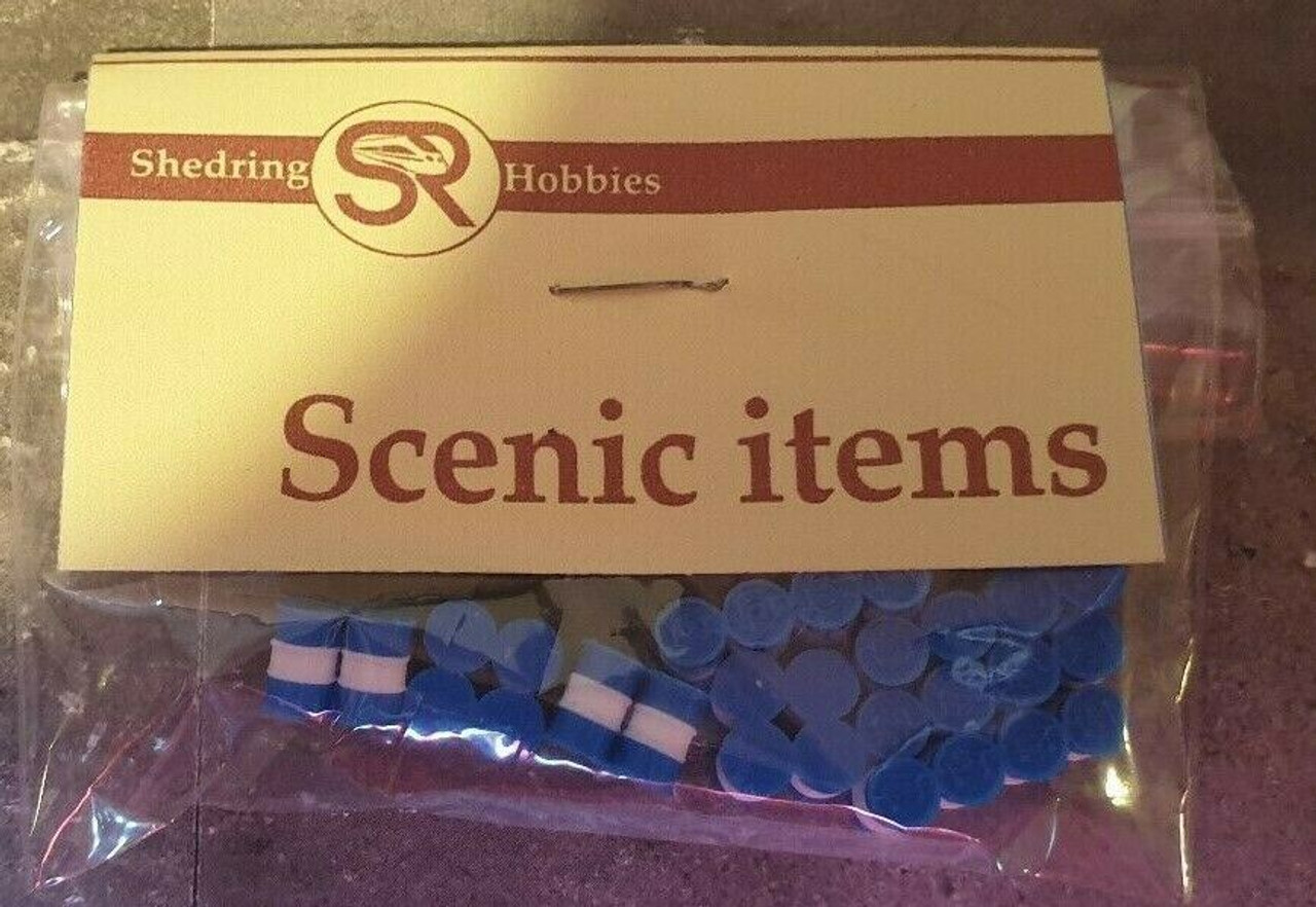 N Gauge Blue and White Barrels...32 pack