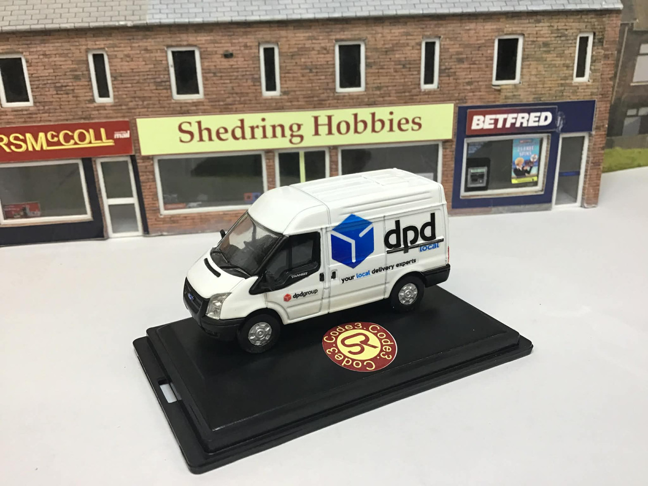 1/76 Code 3 Blue Dpd Oxford Diecast medium roof Ford Transit
