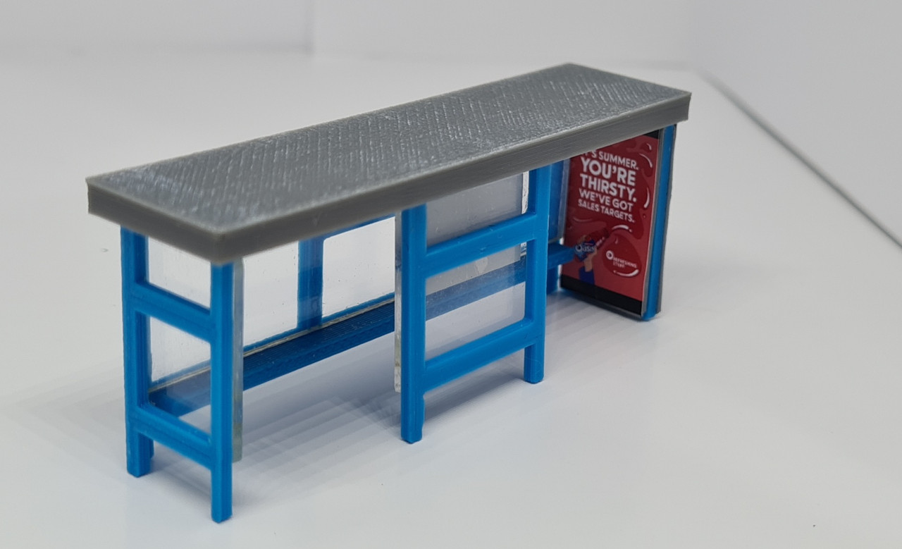 1/76  bus shelter and decals blue