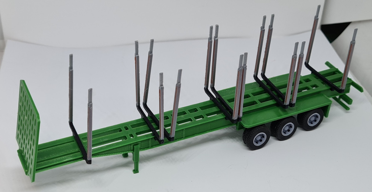 1;76 3D Printed log trailer (Green) fits oxford diecast/Corgi