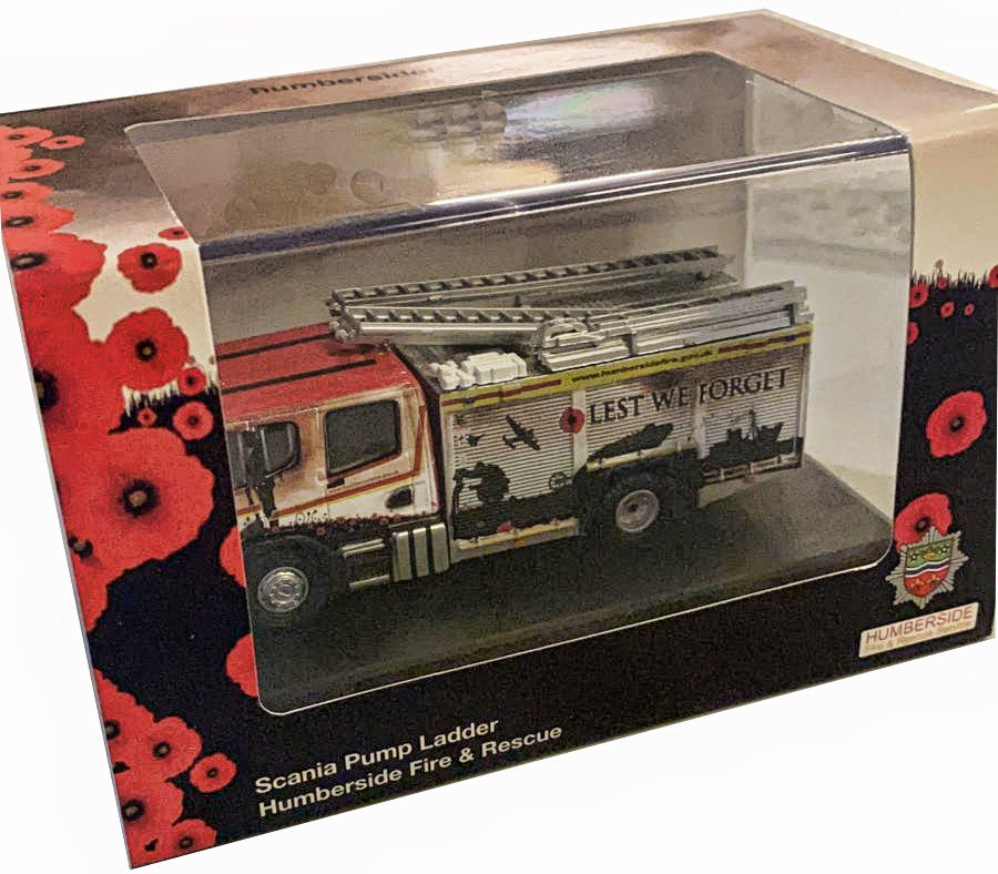 1:76 Oxford Diecast Scania Pump LadderHumberside Fire and rescue