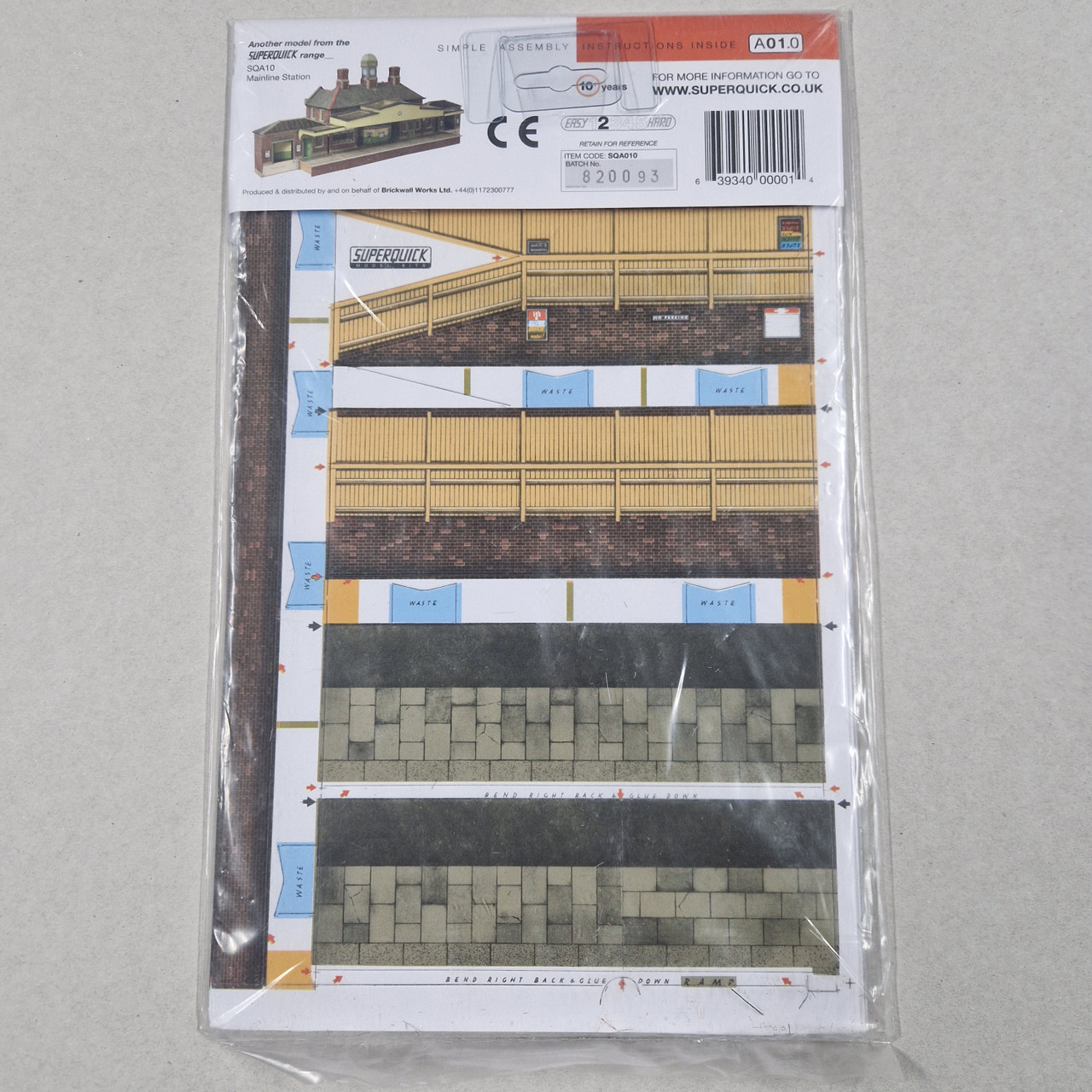 1-76 00 Gauge Station Platform (Red Brick) (superquick card kit)
