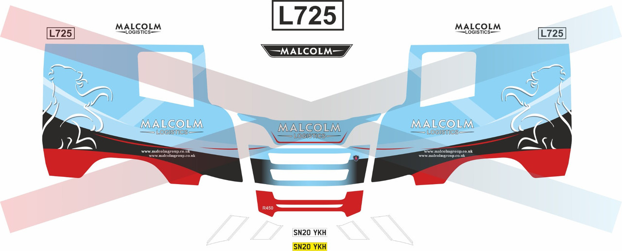 1:50 scale Malcolm R series Scania decals