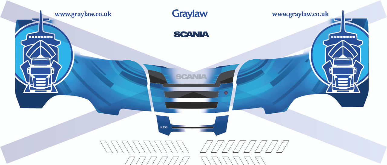 1.76 Graylaw International Decals for Oxford Diecast R series Scania