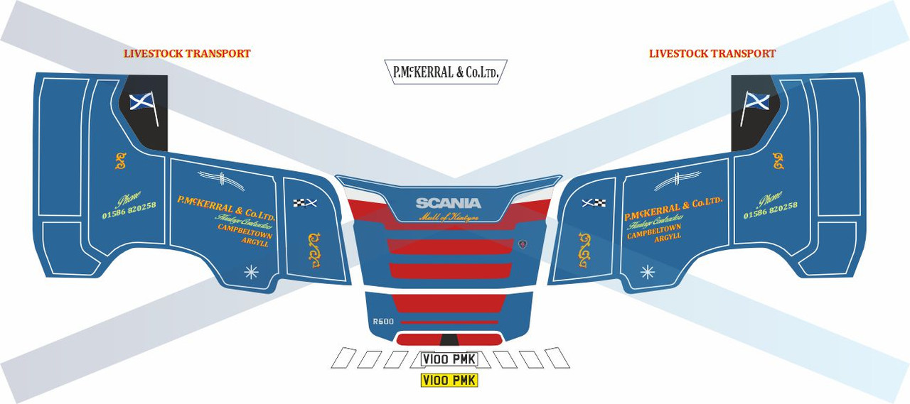 1.76 P.McKerral Decals for Oxford Diecast R series Scania