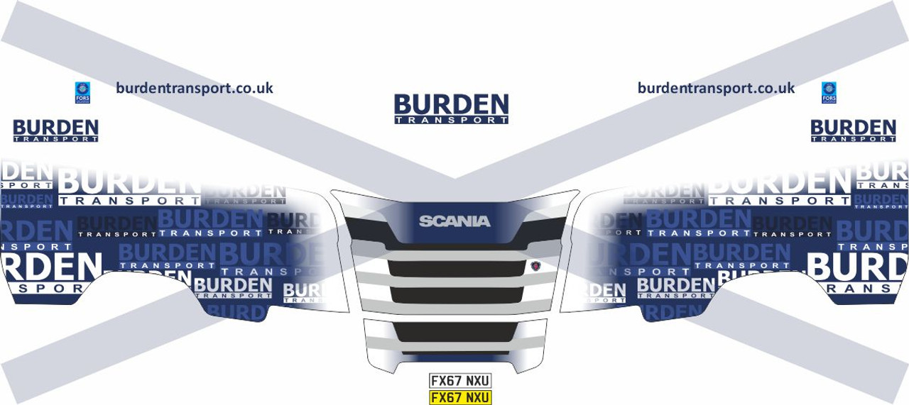 1.76 Burden Transport Decals for Oxford Diecast R series Scania