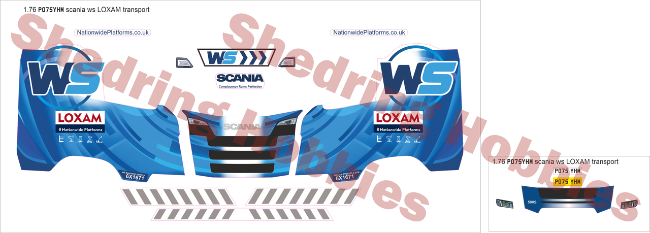 1.76 LOXAM ws transport (po75yHM REG) S series Scania Decals