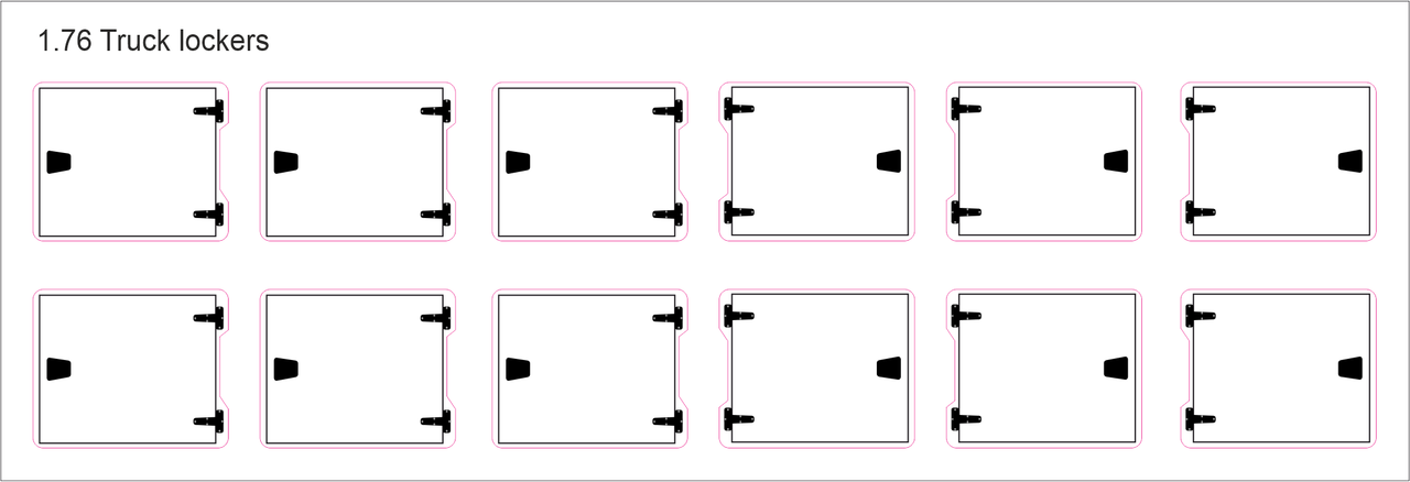 1.76 Truck locker decals to suit oxford diecast truck models