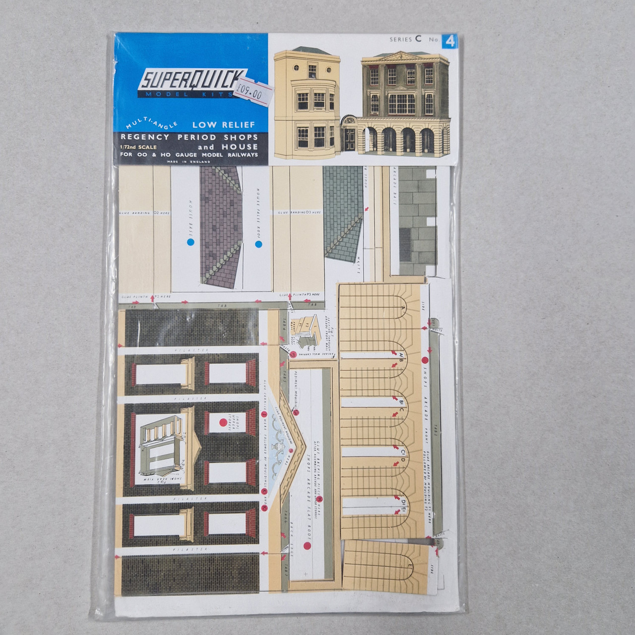 1-76 00 Gauge Regency Shops & House (superquick card kit)