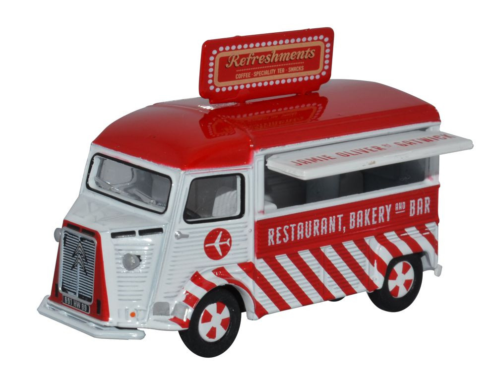 1/76 Oxford Diecast Citroen H Catering Van Jamie Oliver At Gatwick