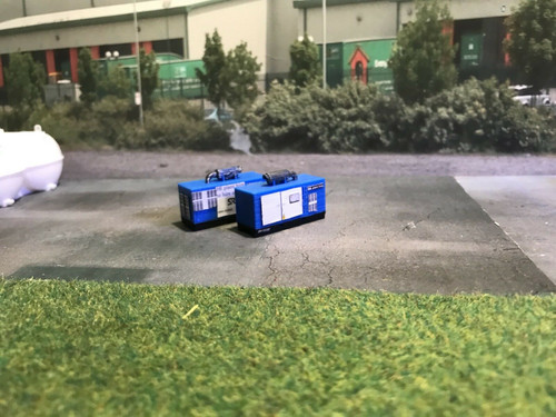 2x N Gauge  3D Printed  Generator & Decals (blue)