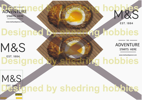 1/76 Code3 M&S Scotch egg decals For Oxford diecast Box Trailer