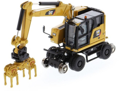 1:87 CAT M323F Road/Rail  wheeled excavator Model (CAT Yellow)