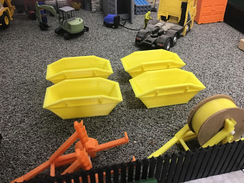 1/76  3D printed 12 yard skips X4