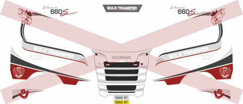 1.76 Bulk transfer decals for Oxford Diecast S series Scania
