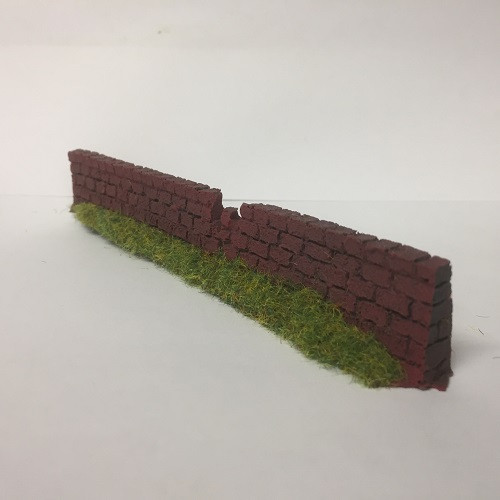 Javis 00 gauge Damaged Garden Walling Dark Red Brick