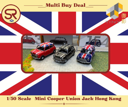 3x 1/50 Mini Cooper Union Jack  Tiny City