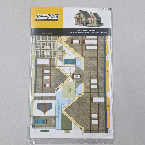 1-76 00 Gauge Village school (superquick card kit)