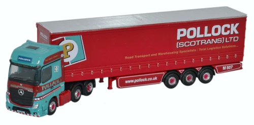 1:148 N Gauge Oxford Diecast Mercedes Actros Curtainside Pollock