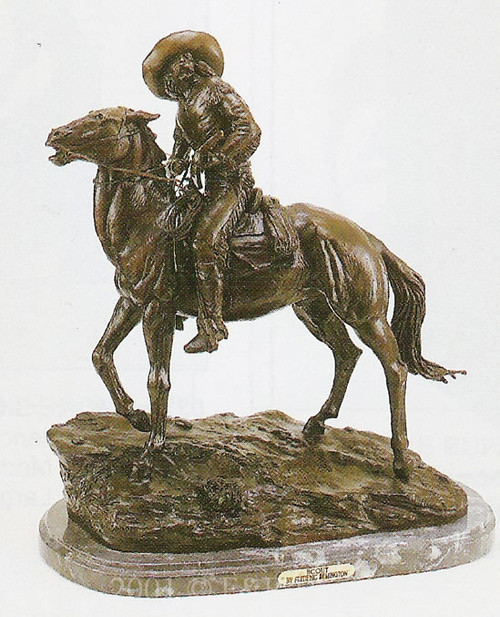 030 Scout Bronze Sculpture inspired Frederic Remington 