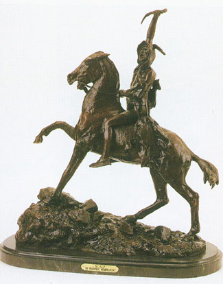 010 Scalp Bronze Sculpture by Frederic Remington
