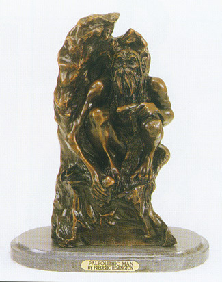  020 Paleolithic Man Bronze Statue by Frederic Remington 