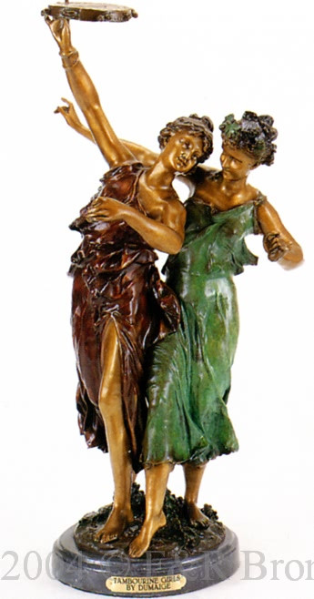 339 Tambourine Girls Bronze Sculpture by Dumaige