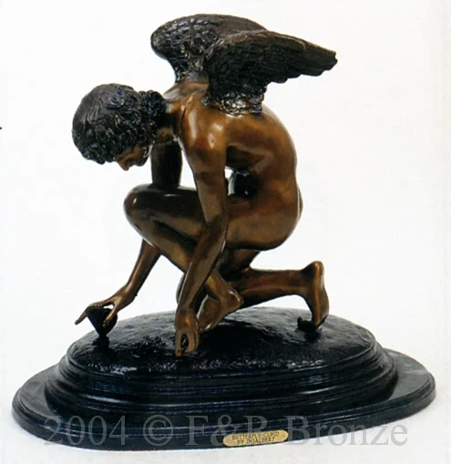  412 Butterfly Cupid Bronze Statue by Inhalbert