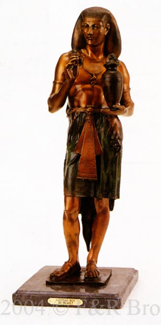 197 Egyptian Boy Bronze Sculpture by Picault
