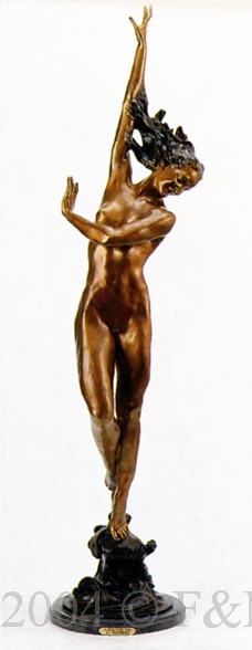 422 Flowing In The Wind Bronze Sculpture by Fhighmuth