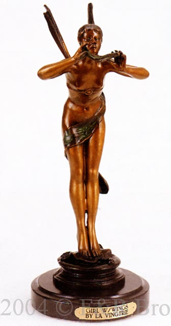 280 Girl with Wings Bronze Sculpture by La Vingtrie