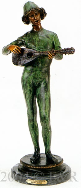 440 Chanteur Florentine Bronze Sculpture by Paul Dubois