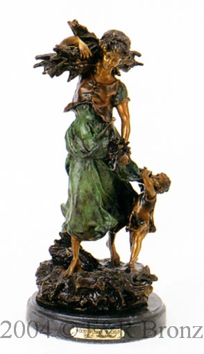 519 Wood Woman With Child by Auguste Moreau