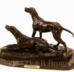 161 Hunting Dogs Bronze Statue by Av. Coupe De Fusil