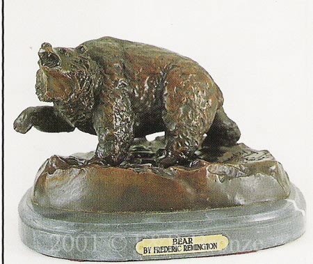 035 Bear Bronze Sculpture inspired by Frederic Remington 