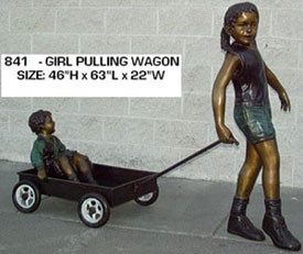 841 Jumbo Girl Pulling Wagon