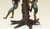 794 Three Boys and Two Girls On Tree- Bronze Sculpture