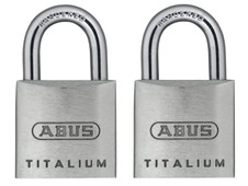 ABUS 64TI/20mm TITALIUM Padlock Carded Twin Pack
