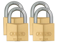 ABUS 65/40mm Brass Padlock Quad Pack