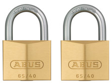 ABUS 65/40mm Brass Padlock Twin Carded