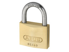 ABUS 65IB/30mm Brass Padlock Stainless Steel Shackle Keyed Alike 6304