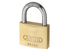ABUS 65IB/40mm Brass Padlock Stainless Steel Shackle Keyed Alike 6405