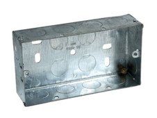 Axiom Electrical MB225 Metal Twin Socket Box 25mm (Pack 5)