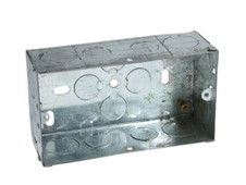 Axiom Electrical MB235 Metal Twin Socket Box 35mm (Pack 5)