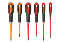 Bahco BE-9884S ERGO VDE Insulated Screwdriver Set, 6 Piece