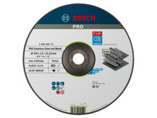 Bosch 2608600711 PRO Stainless Steel & Metal Bonded Cutting Disc, Depressed Centre 230 x 22.23mm