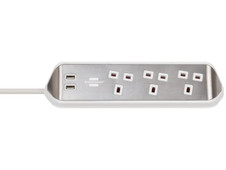 Brennenstuhl 1153593420 estilo Corner Extension Lead 240V 3-Gang 13A White 2m