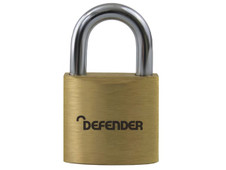 Defender DFBP2T Brass Padlock Twin Pack 20mm