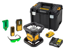 DeWALT Power Tools DCE079D1G-GB DCE079D1G Green Rotary Laser Kit 18V 1 x 2.0Ah Li-ion - DEW079D1G - main image