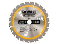 DeWalt DT1951-QZ Cordless Construction Trim Saw Blade 184 x 20mm x 24T